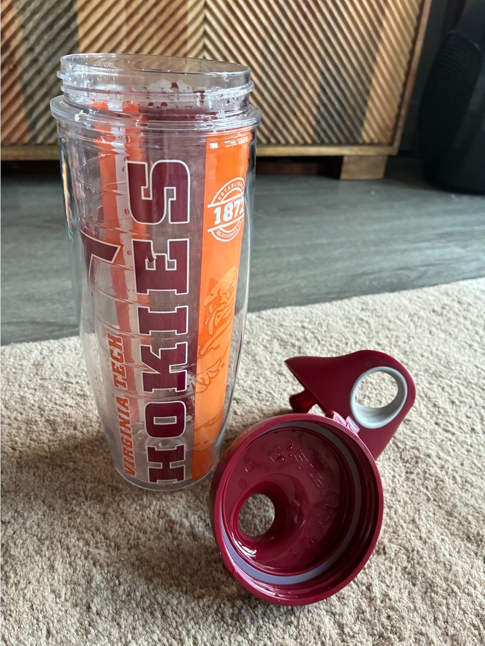 tervis Hokies Clear Tumbler with Garnet Lid and Orange Insert